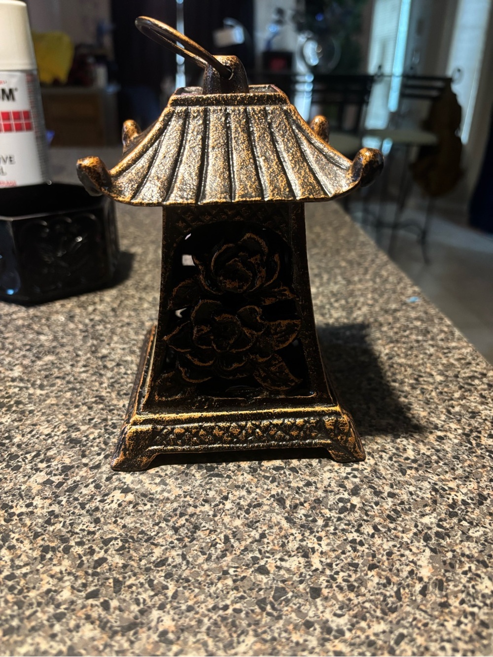 Elegant Black and Gold Pagoda Lantern -